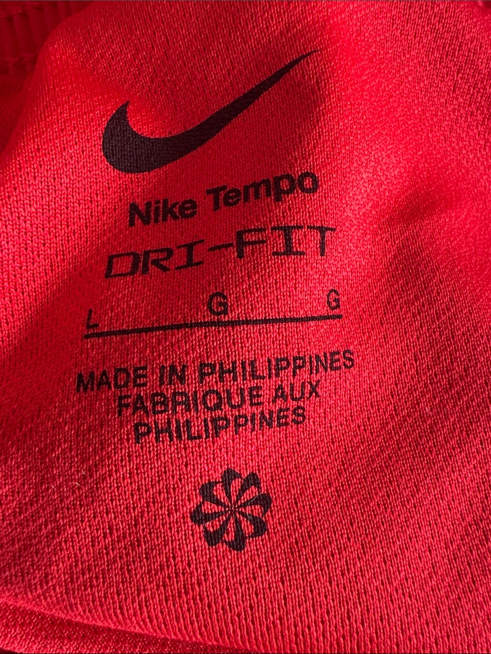 Nike Women’s Red Athletic Shorts with White Piping - Picture 2 of 2